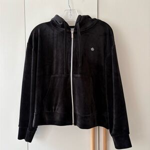Juicy couture women’s Black Velour Zip-Up Hoodie